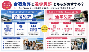 通学免許と合宿免許、あなたに合っているのはどっち？費用・期間・メリットを徹底比較